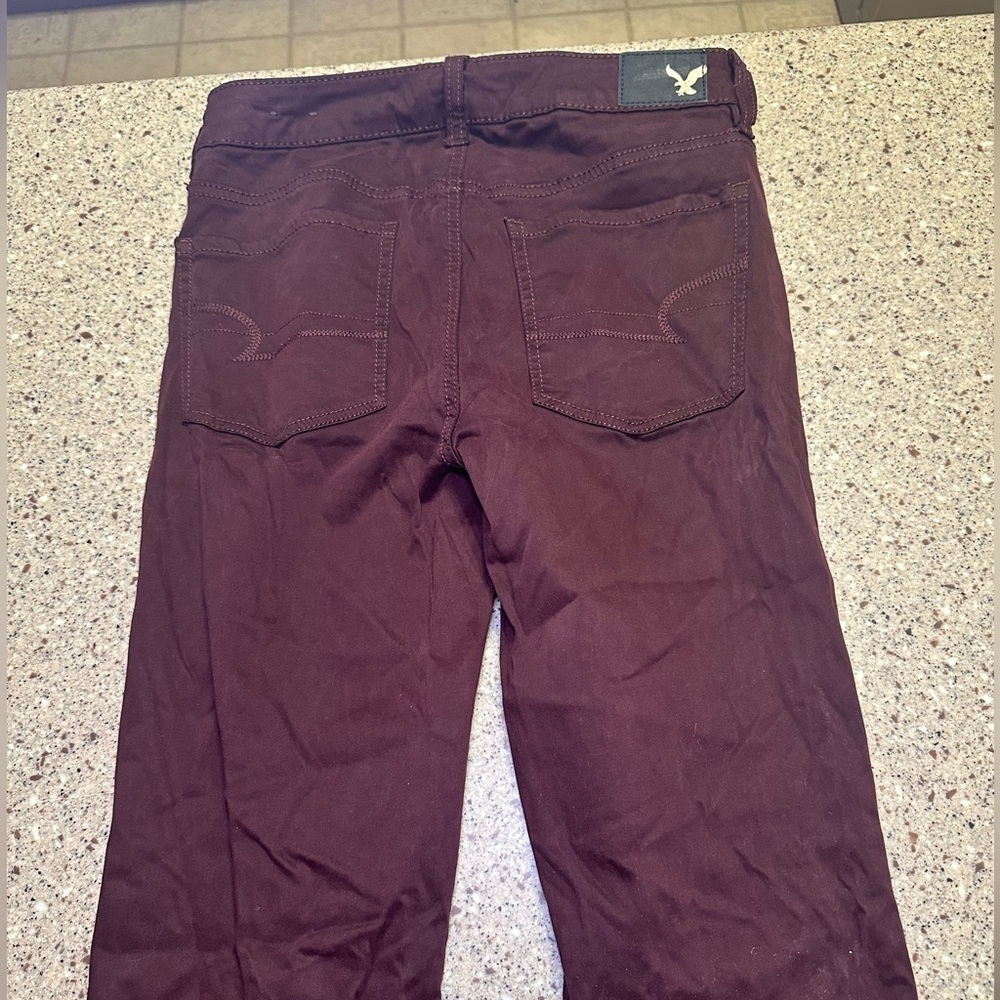 American Eagle 4 Long Maroon High-Rise Jegging - Picture 4 of 8